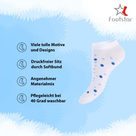 Footstar Women’s Design Trainers Socks (8 Pairs), Short Cute Socks with Patterns - multi-coloured, size: 35-38