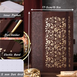 TIEFOSSI B5 Bullet Dot Journals for Women and Men, 160gsm Thick Paper, 150 Numbered Pages, 5 x 5mm Dot Grid, Dotted Bullet Notebooks for Organizing Planners