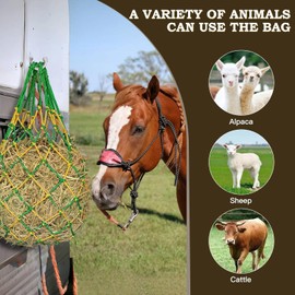 MIYABALA 2PCS Hay Net for Horses,Slow Feed Hay Bag for Horses Goat Sheep,Hanging Hay Feeder Bag for Horses Stable Stall Paddock Rest Toy