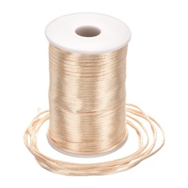 Rebower Nylon Satin Cord 2.5mm, 109 Yard Nylon String for Bracelet Braided Thread [for Jewelry Making Necklace Chinese Knot Craft] - Beige