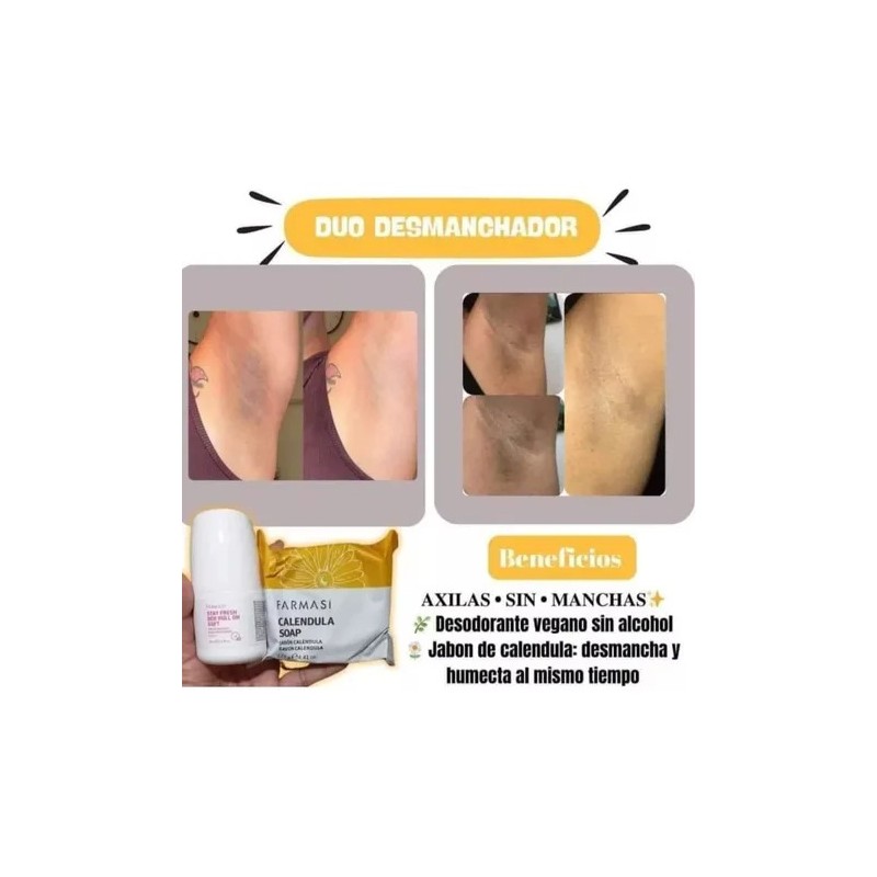 Kit De Desodorante Y Jabón Caléndula Aclara La Piel Farmasi