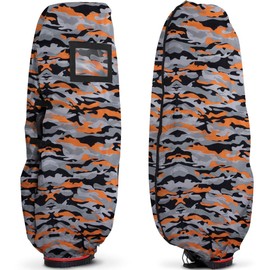 PYKES PEAK PP-GOLF Series Ultra Lightweight 4.2 oz (120 g) Golf Caddy Travel Cover, Fits 9.5 Type / 48 inch Caddy, Golf Bag, Caddy Bag, Foldable, 12 Colors, Stylish, Men’s, Women’s, Camo Orange