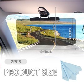 Salior 2Pcs Car Visor(Upgraded Version to Block Harmful UV Rays) Adjustable Angle, Anti-Glare 12.6' x 6' Safe Driving Car Accessories Sun Visor Extender, Universal for Cars, Trucks, SUVs. (2Pcs)