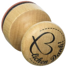 Rayher Wooden Stamp "Herzlichen Dank", Round, 3 cm Diameter, Wooden Stamp, Butterer Stamp, Round Stamp with Wooden Handle, 28938000