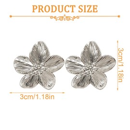 XPEX 2 Pairs of Large Flower Earrings, Hypoallergenic Earrings, Flower Drop Earrings, Gold Boho Statement Flower Earrings, Hypoallergenic Fashion Jewellery for Women (Gold/Silver)