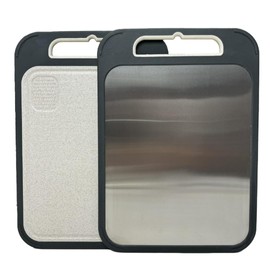 Stainless Steel Cutting Board - Wheat Straw PP - Metal Cutting Board - Steel Cutting Boards for Kitchen - Stainless Cutting Board - Stainless Steel Chopping Board - Chopping Board Steel