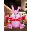 Lighted Inflatable Easter Bunny Easter Blow Up Rabbit with Built
