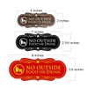 Signs ByLITA Designer No Outside Food or Drink Sign (Black)