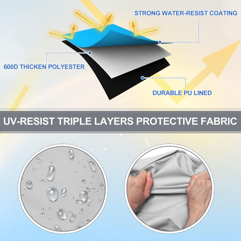 X AUTOHAUX Boat Bimini Top Storage Boot 73"-78" Width Light