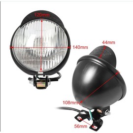 5.5" Black Motorcycle Headlight For Cruiser Chopper Cafe Racer Bobber Custom new