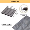 10 PCS Acacia Wood Interlocking Deck Tiles-12 X12 Waterproof Outdoor