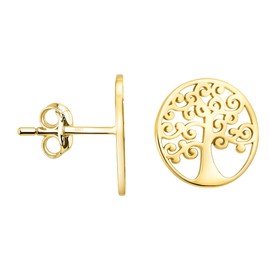 SOFIA MILANI - Women's Earrings 925 Silver - Gold Plated - Tree of Life Stud Earring - 21085