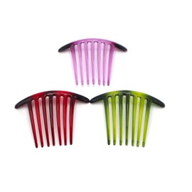 SIDE COMB 3 PCS FRENCH TWIST HAIR COMB MIX COLER (Marble) TWO TONE MIX 7 TOOTH IT DELUXE.