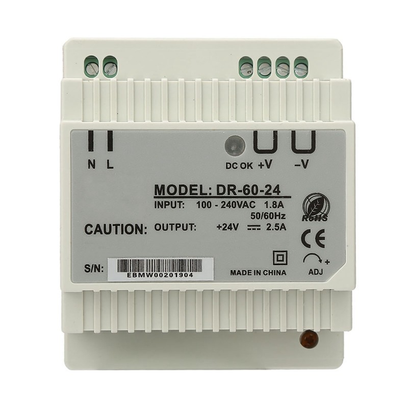 DR‑60‑24 60W Single Output 24V Din Rail Power Supply AC/DC