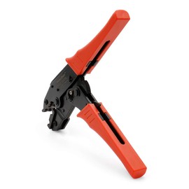 Heschen Ratchet Crimper Plier, HS-07FL, Flag Female Quick Disconnects Crimping Tools, Use for 1.5-2.5 mm² (15-13 AWG), Red