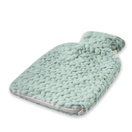 Premium Hot Water Bottle 2 Litre Natural Rubber with Soft Faux Fur Cover with Zip Bed Bottle Hot Water Bottle BS1970:2012 Certified – New Model (Mint)