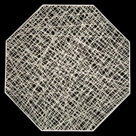 Pressed Vinyl Metallic Placemats Charger Centerpiece for Dining Kitchen Home Decoration, Set of 6 (Silver Octagon)