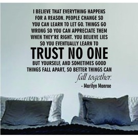Marilyn Monroe Trust No One Quote Decal Sticker Wall Art Words