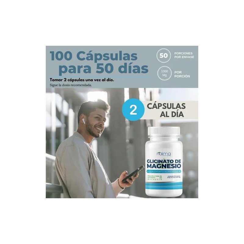 Glicinato De Magnesio 500mg - 500 Cápsulas Pack