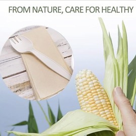 100 Count White Plastic Sporks, Thickened Disposable Sporks Bulk, Degradable Safe Forks, 2 in 1 Heavy Weight Fork Spoon