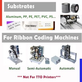 20 Rolls Date Coding Foil/Ribbon, 1.18'' x 328' (30mm x 100m) Black Thermal Transfer Hot Stamping Ribbon/Foil, Prints Dark Clear and Durable Images (D