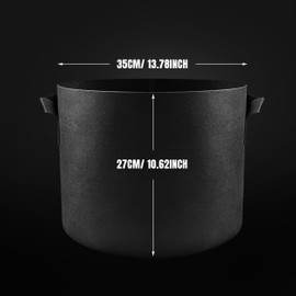 YOOFAN Grow Bags – Premium Fabric Pots, 5 Gallon Capacity, Ideal for Plant Growth, Compatible with Vegetables, Mushrooms, Potatoes, Strawberries, Outdoor/Indoor, Black, 5pcs