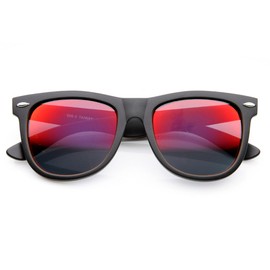 zeroUV Oversized Horn Rimmed Sunglasses with Metal Rivets (Black Crimson)