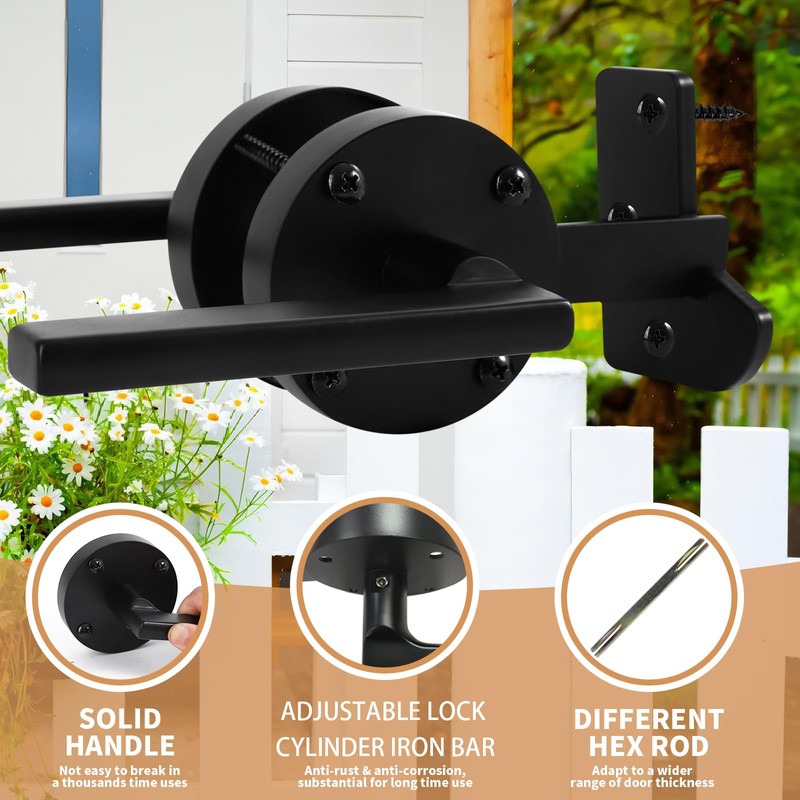 XIAOPEIZHI Two Sided gate Latch,gate Latch for Outdoor Fence, Wooden