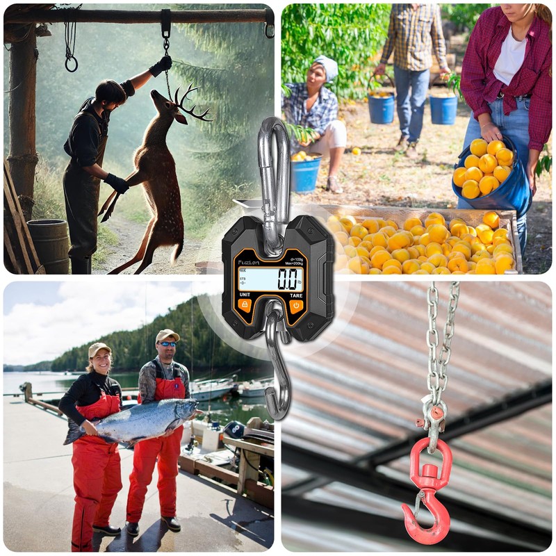 Fuzion Mini Crane Scale - Hanging Scale 440lb/200kg/1960N, Deer Scale