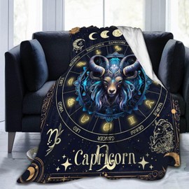 Homieblanket Capricorn Zodiac Blanket for Women Men, Secret Astrology Themed Design Printed Throw Blankets for Teens Adults Lap, Couch Bed, Warm Soft Cozy Blanket, 60"x 80"