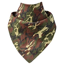 Miobo Bandana, Head & Neckerchiefs, 100% Cotton, One Size 55 x 55 cm, Camouflage Green