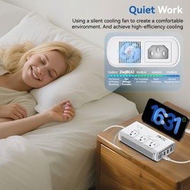 220V to 110V Travel Voltage Converter, FOVAL 2000W International Power Converter for Hair Dryer, Straightener/Curling Iron with 4-Port USB (1 USB C), Step Down Transformer for US/EU/UK/AU/Italy/India