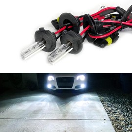 Troniz H7 - Bombillas HID de xenón AC 35 W superbrillantes para faros delanteros, lámpara de repuesto para faros delanteros 6000 K, color blanco frío, paquete de 2