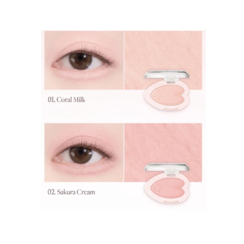 DASIQUE Blooming Single Shadow 1.8g, Color:02 Sakura Cream