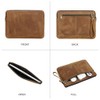 CONTACT'S FAMILY Leather Laptop Sleeve Compatible with 14.2inch MacBook Brown