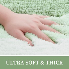 OLANLY Luxury Microfiber Bath Mat, Extra Soft and Absorbent Bathroom Mat, Non-Slip Plush Shaggy Bathroom Rug, Machine Wash Dry, Bath Rugs for Bathroom Floor, Tub and Shower, 16x24, Sage Green