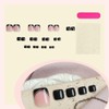 24PCS Black French Tip Press on Toenails Short Square Fake