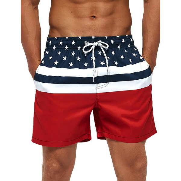 SILKWORLD Men's Board Shorts Swim Trunks Quick Dry Summer Beachwear