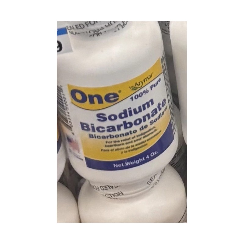 One Sodium Bicarbonate /Bicarbonato de sodio, One 4oz. Sealed Jar.