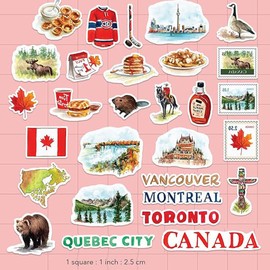 29 Canadian Graffiti North American Landscape Creative Travel Stickers Waterproof Handbooks Luggage Creative Stickers Decoration (29PCS)