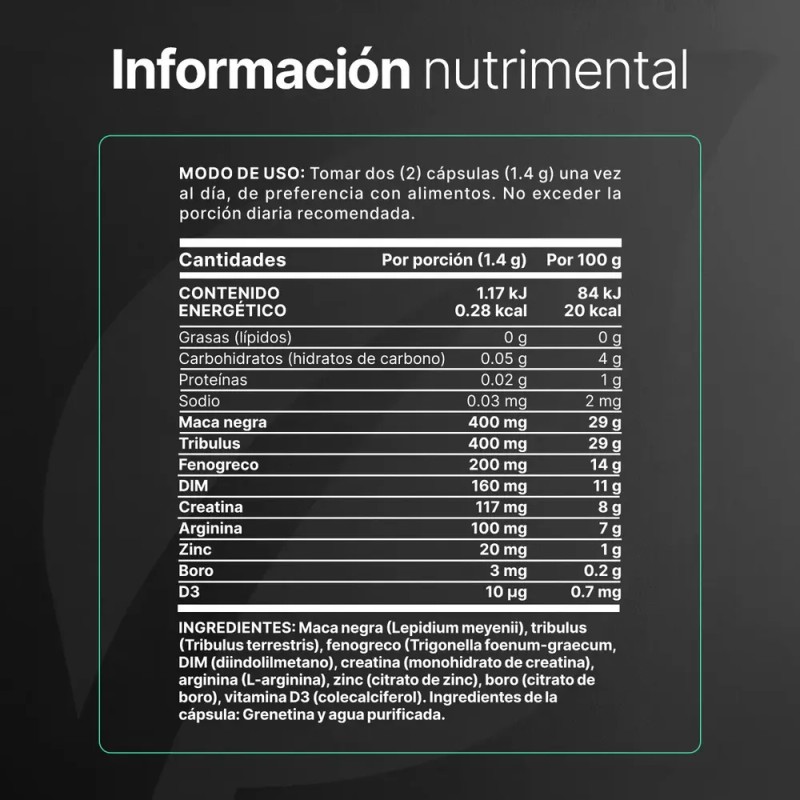 T Boost Precursor de Testosterona con Maca 60 Cpsulas Apoyo