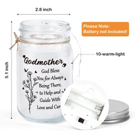Splendest Godmother Proposal Gift-Gifts for Godmother Mason Jar Night Light, Will You Be My Godmother Proposal,Godmother Birthday Gifts