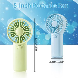 ShunChengFa AAA Battery Powered on Fan Small Portable Battery Powered Fans with 1Speeds, 5'' Quiet Personal Fan for Bed, Camping, Outdoor,Wireless Desk Fan，No battery configured (blue)