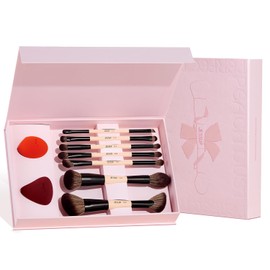Jessup Brochas Maquillaje Set con Esponja de Maquillaje, 7pcs Set de Regalo Pinceles Maquillaje para Mujeres para Base Corrector Sombra de Ojos Contorno Polvo Difuminador Delineador de Cejas, T506