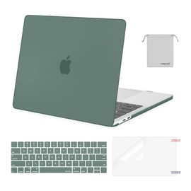 MOSISO Compatible with MacBook Pro 13 inch Case M2 2025, 2024, 2023, 2022-2016 A2338 M1 A2251 A2289 A2159 A1989 A1708 A1706, Plastic Hard Shell&Keyboard Cover&Screen Film&Storage Bag, Midnight Green
