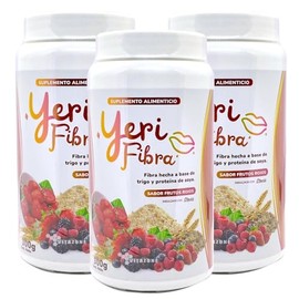 Yeri fibra 3 botes sabor Frutos Rojos de 300 g cada uno.