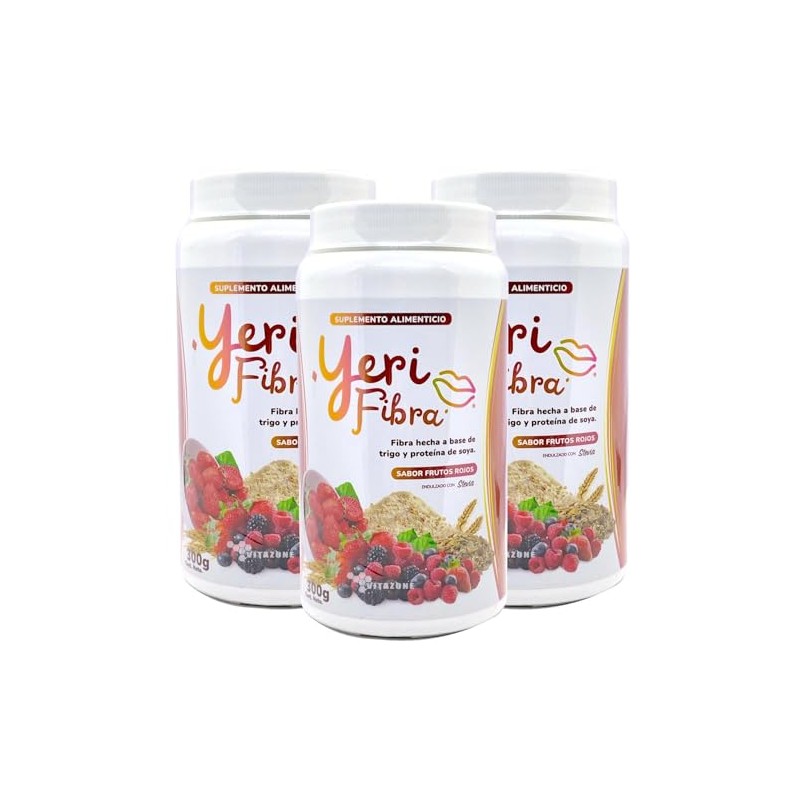 Yeri fibra 3 botes sabor Frutos Rojos de 300 g