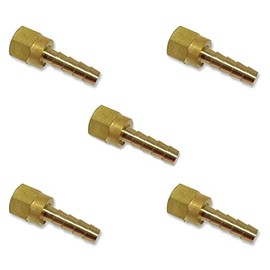 EDGE INDUSTRIAL 1/4" Hose ID to 1/4" 45° SAE/37° JIC Dual SEAT Female Flare Brass Swivel Connector Fuel/AIR/Water/Oil/Gas/WOG (Qty 05)