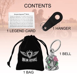 Colorful Motorcycle Bell W Hanger for Biker, Good Luck Biker Bells & Motorcycle Accessories, Keychain with Delicate Luck Bell