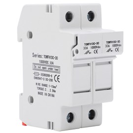 Fuse Holder Base 2 Pole DIN Rail Mount Power Distribution Control Equipment TOWFH1DC 1000VDC 2P3A